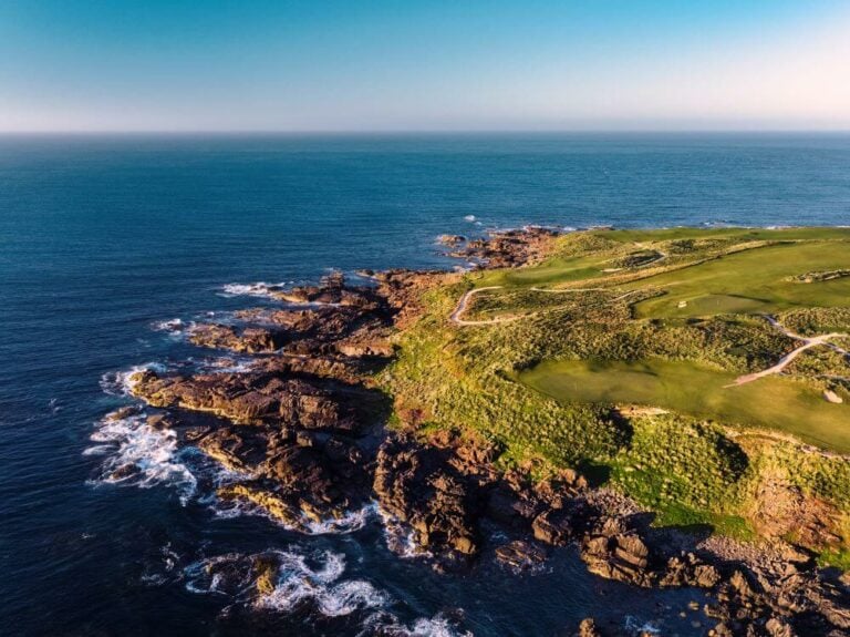 Aerial view of Cape Wickham Links on King Island, Tasmania